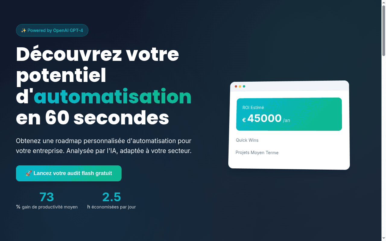 Screenshot de Audit Flash IA